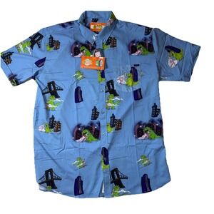 NWT-RSVLTS Nickelodeon Rugrats Reptar on Ice Short Sleeve Shirt Blue 2XL~ New
